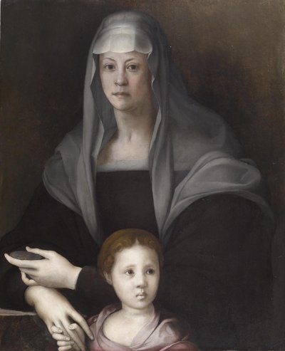 Ritratto di Maria Salviati de Medici con Giulia de Medici da Jacopo Carucci